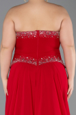 Robe de Soirée Longue Mousseline Rouge ABU6188