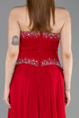 Robe de Soirée Longue Mousseline Rouge ABU6188