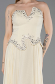 Robe de Soirée Longue Mousseline Jaune ABU6188