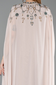 Robe De Soirée Grande Taille Longue Mousseline Beige ABU6175