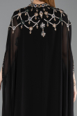 Robe De Soirée Grande Taille Longue Mousseline Noir ABU6175