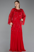 Robe De Soirée Grande Taille Longue Mousseline Rouge ABU6176