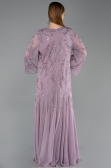 Robe De Soirée Grande Taille Longue Mousseline Lavande ABU6176
