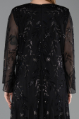 Robe De Soirée Grande Taille Longue Mousseline Noir ABU6176