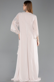 Robe De Soirée Grande Taille Longue Mousseline Beige ABU6177