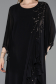 Robe De Soirée Grande Taille Longue Mousseline Noir ABU6177