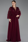 Robe De Soirée Grande Taille Longue Mousseline Couleur Cerise ABU6178