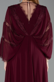 Robe De Soirée Grande Taille Longue Mousseline Couleur Cerise ABU6178