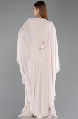 Robe de Soirée Grande Taille Longue Mousseline Beige ABU6180