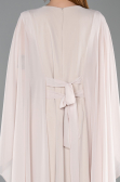 Robe de Soirée Grande Taille Longue Mousseline Beige ABU6180