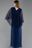 Robe De Soirée Grande Taille Longue Mousseline Bleu Marine ABU6181