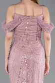 Robe de Soirée Longue Perlé Poudre ABU6190