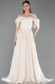 Robe de Soirée Longue Beige ABU6191