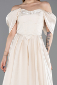Robe de Soirée Longue Beige ABU6191