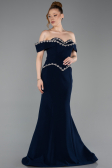 Robe Queue de Poisson Longue Bleu Marine ABU6198