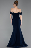 Robe Queue de Poisson Longue Bleu Marine ABU6198