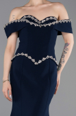 Robe Queue de Poisson Longue Bleu Marine ABU6198