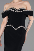 Robe Queue de Poisson Longue Noir ABU6198