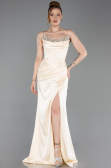 Robe de Soirée Longue Satin Jaune ABU6200
