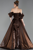 Robe de Soirée Longue Satin Brun ABU6201