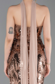 Robe de Soirée Longue Squameuse Cuivre ABU6202