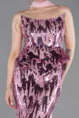 Robe de Soirée Longue Squameuse Poudre ABU6202