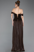 Robe de Soirée Longue Mousseline Brun ABU6203