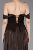 Robe de Soirée Longue Mousseline Brun ABU6203