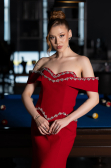 Robe Queue de Poisson Longue Rouge ABU6198