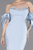 Robe de Soirée Longue Bleu clair ABU6204