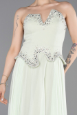 Robe de Soirée Longue Mousseline Menthe ABU6188