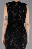 Robe de Soirée Longue Squameuse Noir ABU2752