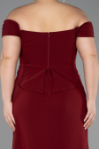 Robe De Graduation Grande Taille Longue Rouge Bordeaux ABU6246
