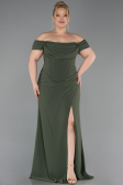 Robe De Graduation Grande Taille Longue Kaki ABU6246
