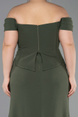 Robe De Graduation Grande Taille Longue Kaki ABU6246
