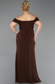 Robe De Graduation Grande Taille Longue Brun ABU6246