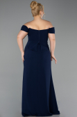 Robe De Graduation Grande Taille Longue Bleu Marine ABU6246