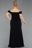 Robe De Graduation Grande Taille Longue Noir ABU6246
