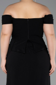 Robe De Graduation Grande Taille Longue Noir ABU6246
