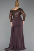 Robe Grande Taille Longue Brun ABU6213
