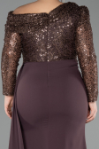 Robe Grande Taille Longue Brun ABU6213