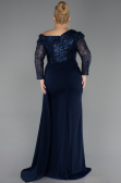 Robe Grande Taille Longue Bleu Marine ABU6213