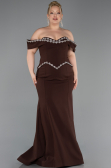 Robe De Soirée Grande Taille Longue Brun ABU6199