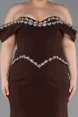 Robe De Soirée Grande Taille Longue Brun ABU6199
