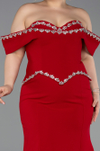 Robe De Soirée Grande Taille Longue Rouge ABU6199