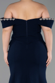 Robe De Soirée Grande Taille Longue Bleu Marine ABU6199