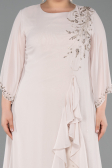 Robe De Soirée Grande Taille Longue Mousseline Beige ABU6177