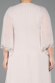Robe De Soirée Grande Taille Longue Mousseline Beige ABU6177