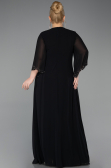 Robe De Soirée Grande Taille Longue Mousseline Noir ABU6177
