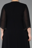 Robe De Soirée Grande Taille Longue Mousseline Noir ABU6177